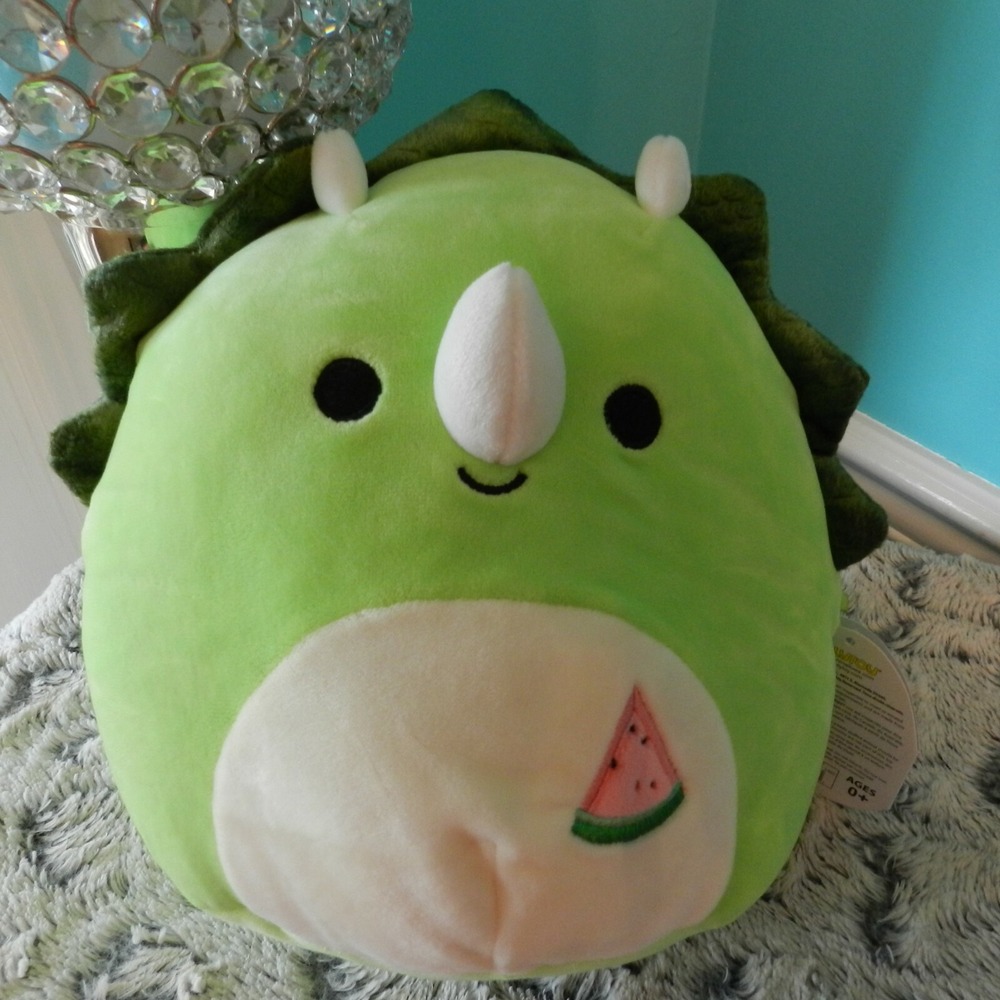 NWT Squishmallows 8" Tristan Triceratops Green Summer Fun Plush KellyToys